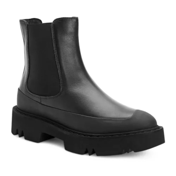 New Aquatalia Holly Calf Leather Weatherproof Chelsea Boot in Black Size 8 - Picture 1 of 10